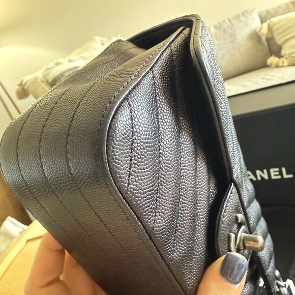 Chanel mini Rectangular in Caviar Chevron 17b iridescent - Picture 10 of 16